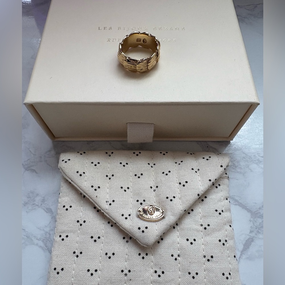 Sezane Thin Lea Ring Gold - Size M